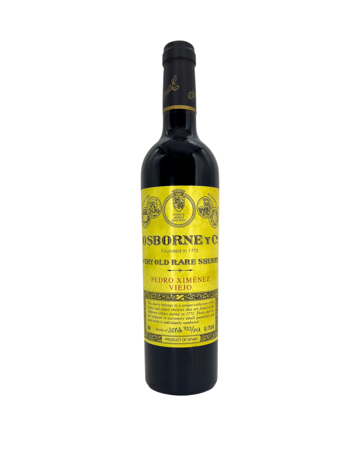 1905 Osborne Pedro Ximénez VORS Viejo Rare Sherry (500ml), Jerez