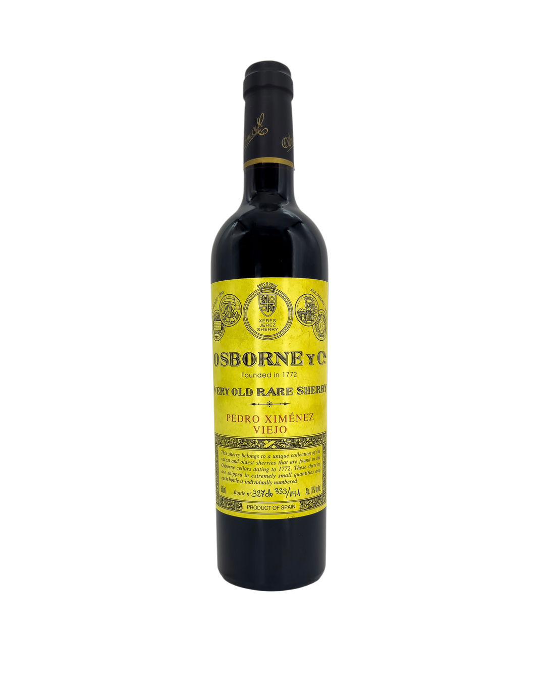 1905 Osborne Pedro Ximénez VORS Viejo Rare Sherry (500ml), Jerez